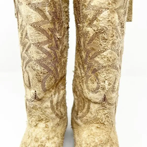 Old Gringo Suede Distressed Western Cowboy Boots Tan Size 7.5 B - Picture 8 of 15